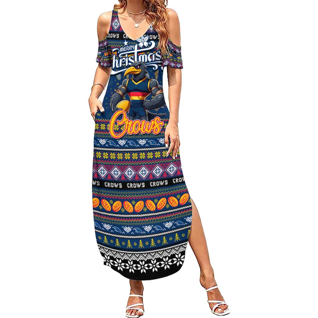 Personalized Crows Rugby Xmas Summer Maxi Dress Australia AFL Mascot
