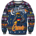 Personalized Crows Rugby Xmas Sweatshirt Australia AFL Mascot