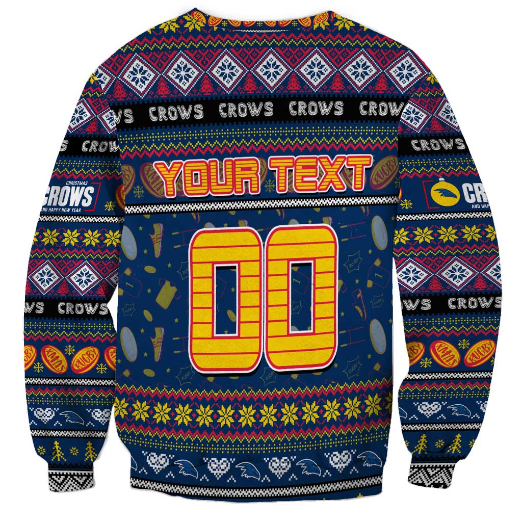 Personalized Crows Rugby Xmas Sweatshirt Australia AFL Mascot
