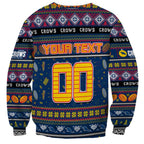 Personalized Crows Rugby Xmas Sweatshirt Australia AFL Mascot