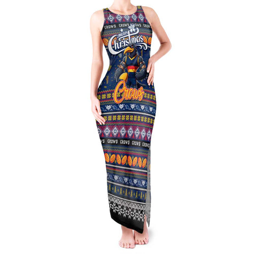 Personalized Crows Rugby Xmas Tank Maxi Dress Australia AFL Mascot