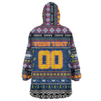 Personalized Crows Rugby Xmas Wearable Blanket Hoodie Australia AFL Mascot