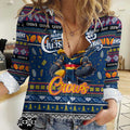 Personalized Crows Rugby Xmas Women Casual Shirt Australia AFL Mascot