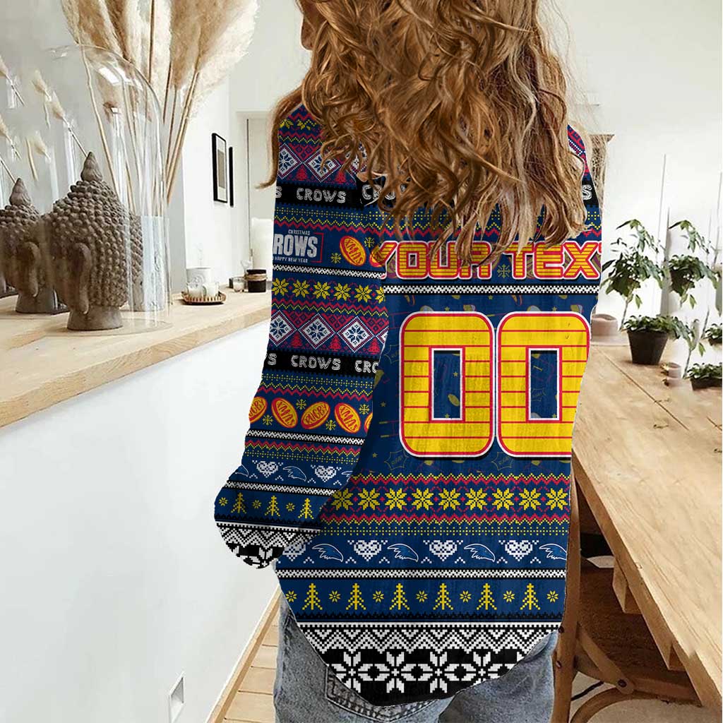 Personalized Crows Rugby Xmas Women Casual Shirt Australia AFL Mascot