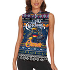 Personalized Crows Rugby Xmas Women Sleeveless Polo Shirt Australia AFL Mascot