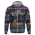 Personalized Crows Rugby Xmas Zip Hoodie Australia AFL Mascot