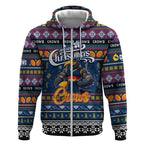 Personalized Crows Rugby Xmas Zip Hoodie Australia AFL Mascot