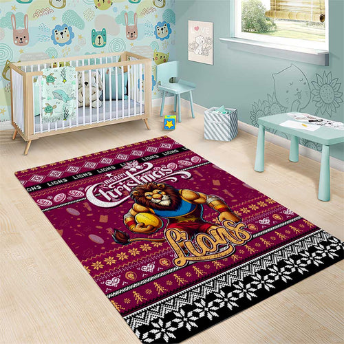 Lions Football Xmas Area Rug Australia AFL Mascot