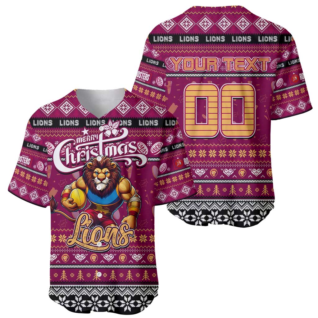 Personalized Lions Rugby Xmas Baseball Jersey Australia AFL Mascot