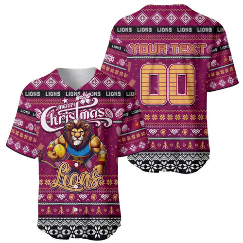 Personalized Lions Rugby Xmas Baseball Jersey Australia AFL Mascot