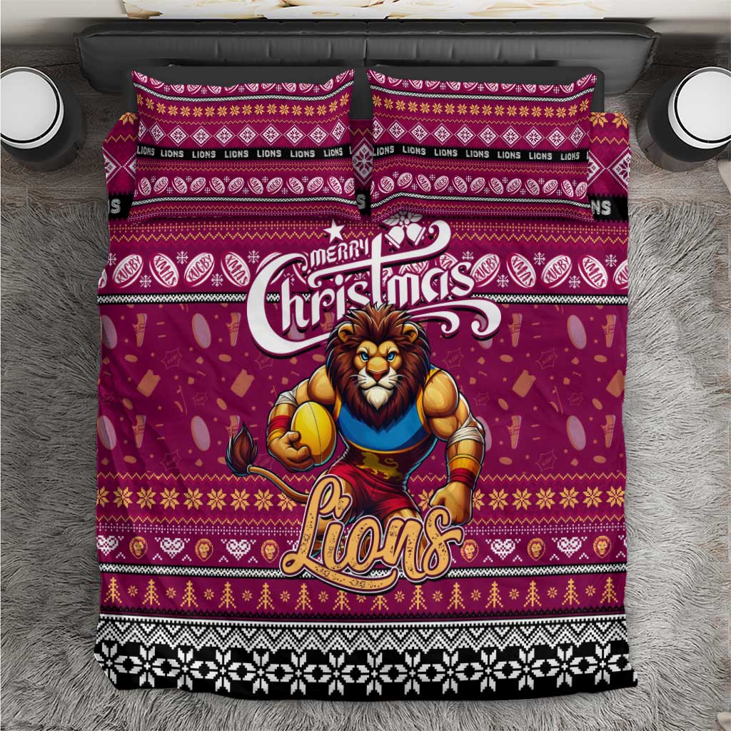Lions Football Xmas Bedding Set Australia AFL Mascot
