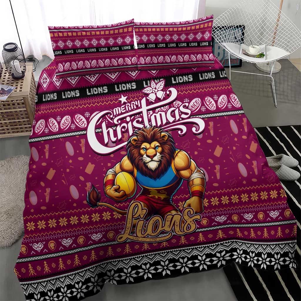 Lions Football Xmas Bedding Set Australia AFL Mascot