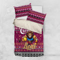 Lions Football Xmas Bedding Set Australia AFL Mascot