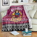 Lions Football Xmas Blanket Australia AFL Mascot