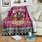 Lions Football Xmas Blanket Australia AFL Mascot