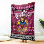 Lions Football Xmas Blanket Australia AFL Mascot