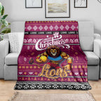 Lions Football Xmas Blanket Australia AFL Mascot