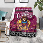 Lions Football Xmas Blanket Australia AFL Mascot