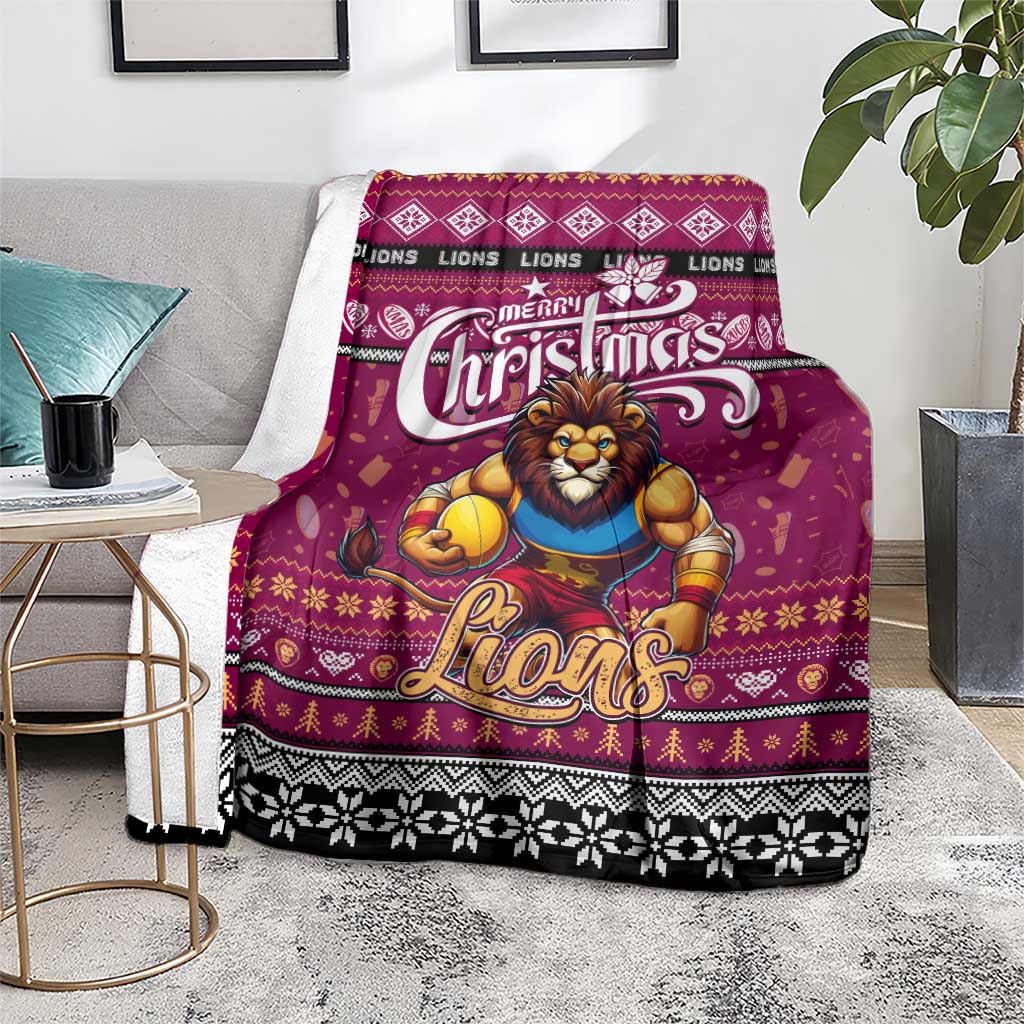 Lions Football Xmas Blanket Australia AFL Mascot