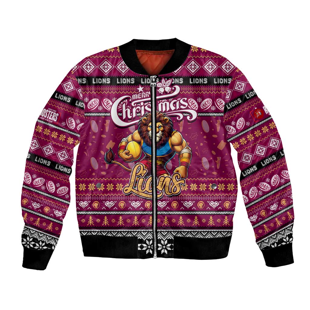 Personalized Lions Rugby Xmas Bomber Jacket Australia AFL Mascot