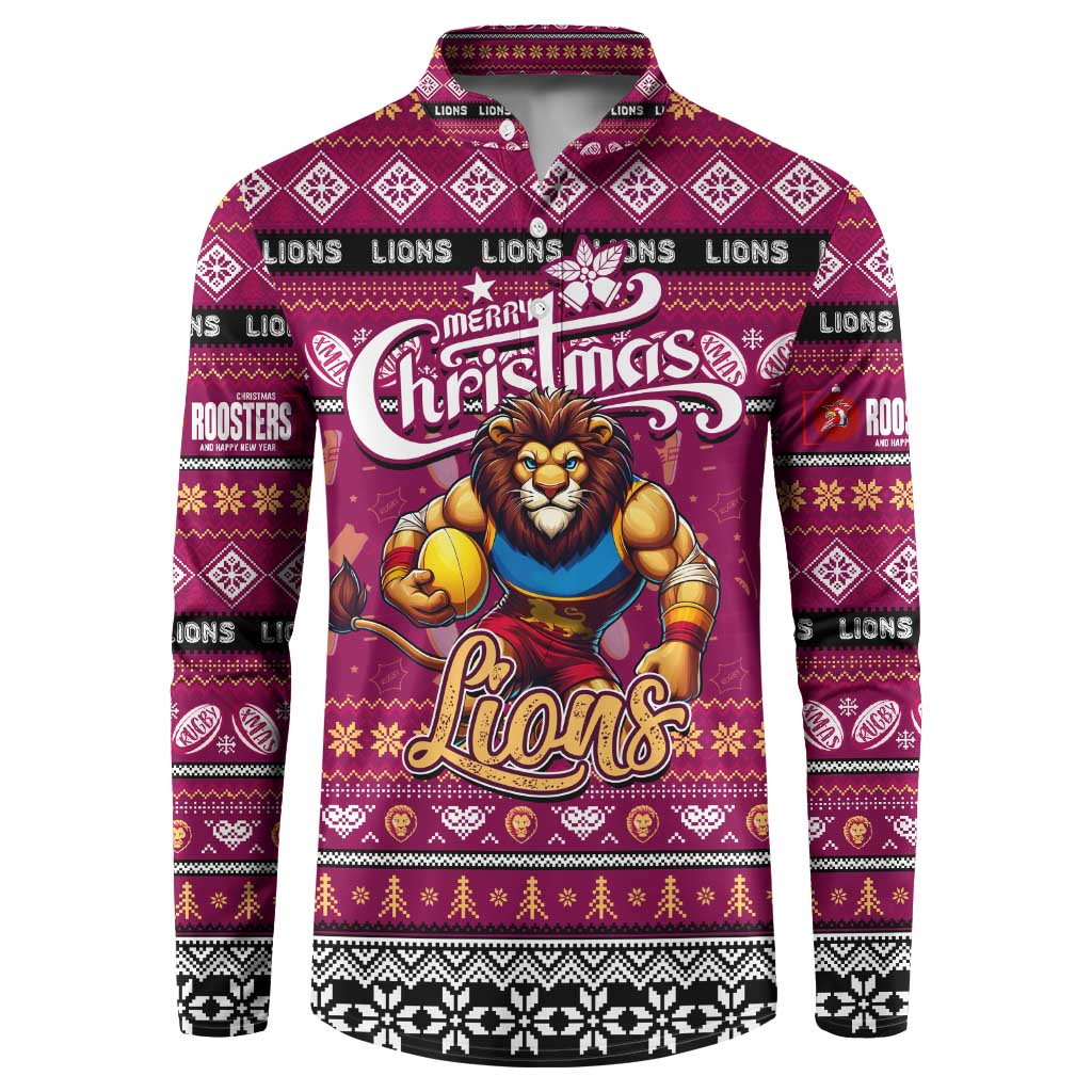 Personalized Lions Rugby Xmas Button Sweatshirt Australia AFL Mascot