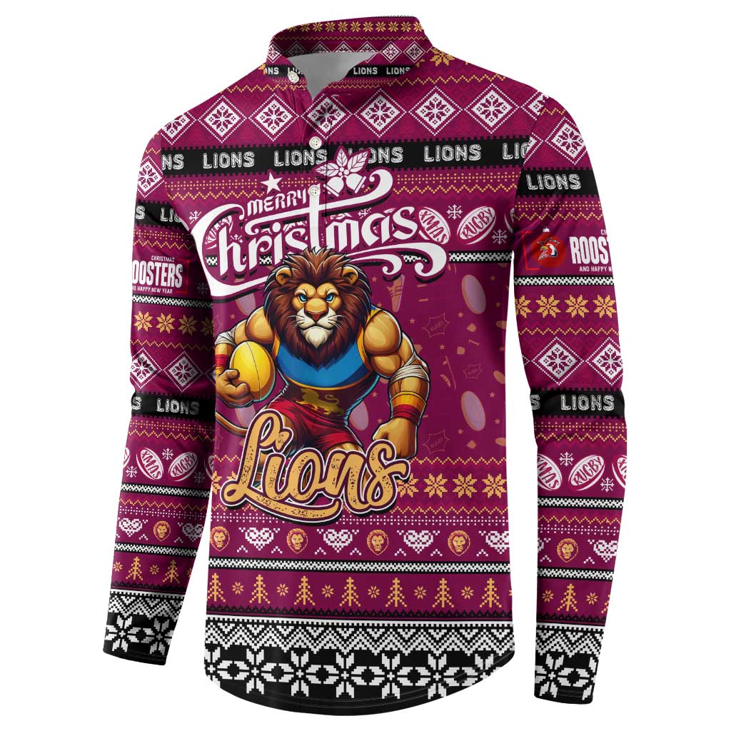Personalized Lions Rugby Xmas Button Sweatshirt Australia AFL Mascot