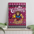 Lions Football Xmas Canvas Wall Art Australia AFL Mascot