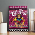 Lions Football Xmas Canvas Wall Art Australia AFL Mascot