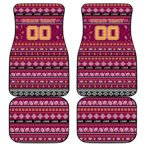 Lions Football Xmas Car Mats Australia AFL Mascot