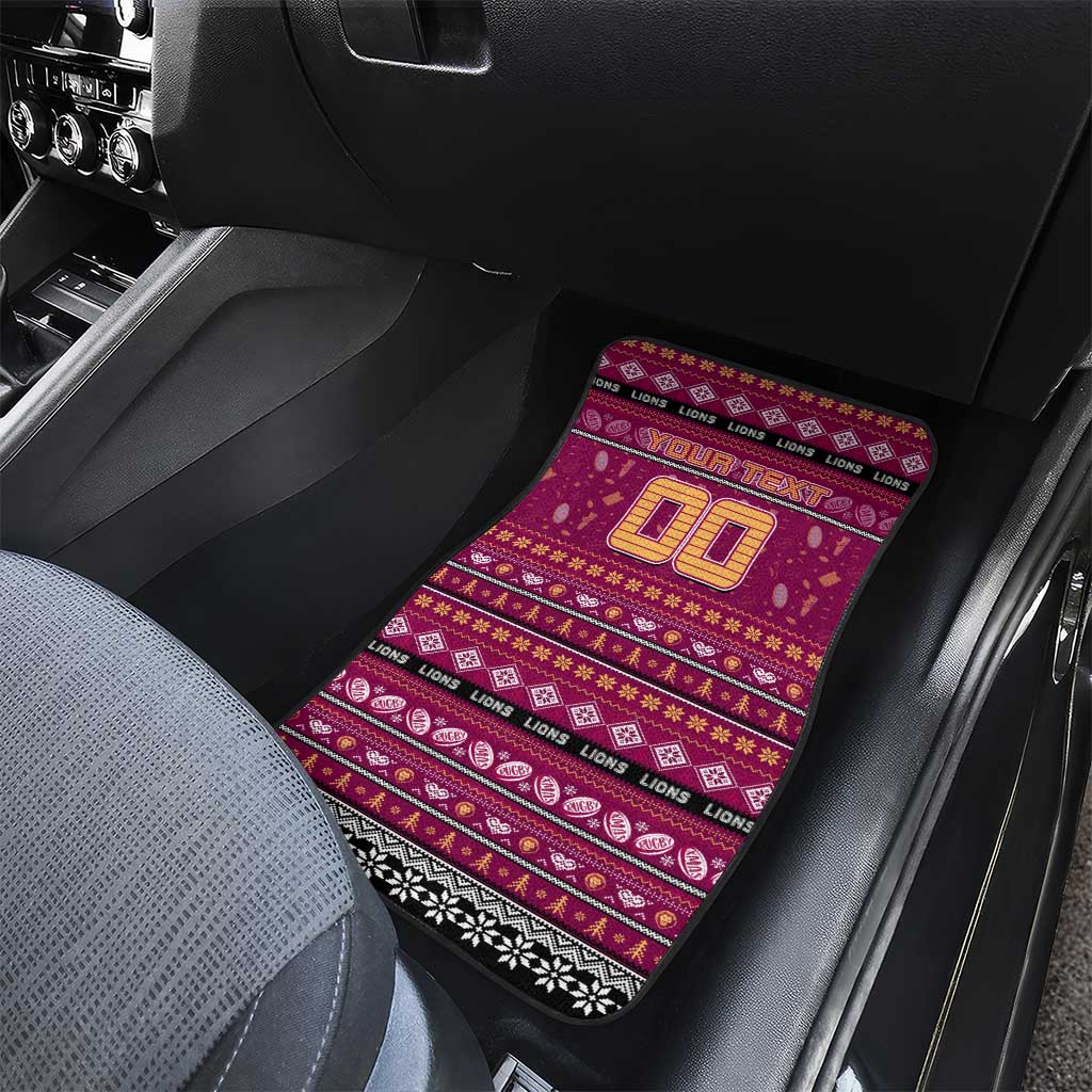 Lions Football Xmas Car Mats Australia AFL Mascot
