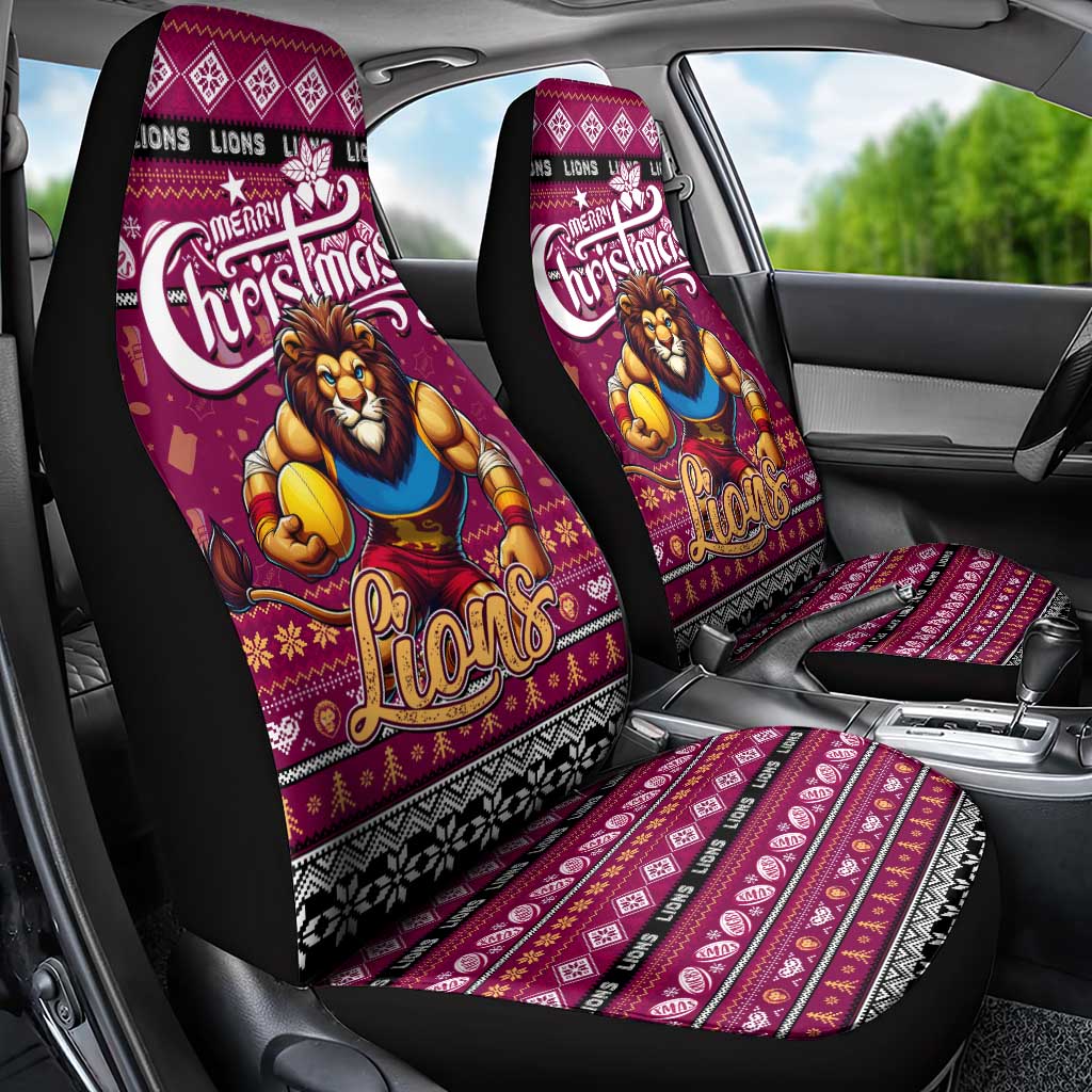 Lions Football Xmas Car Seat Cover Australia AFL Mascot