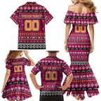 Personalized Lions Rugby Xmas Family Matching Mermaid Dress and Hawaiian Shirt Australia AFL Mascot