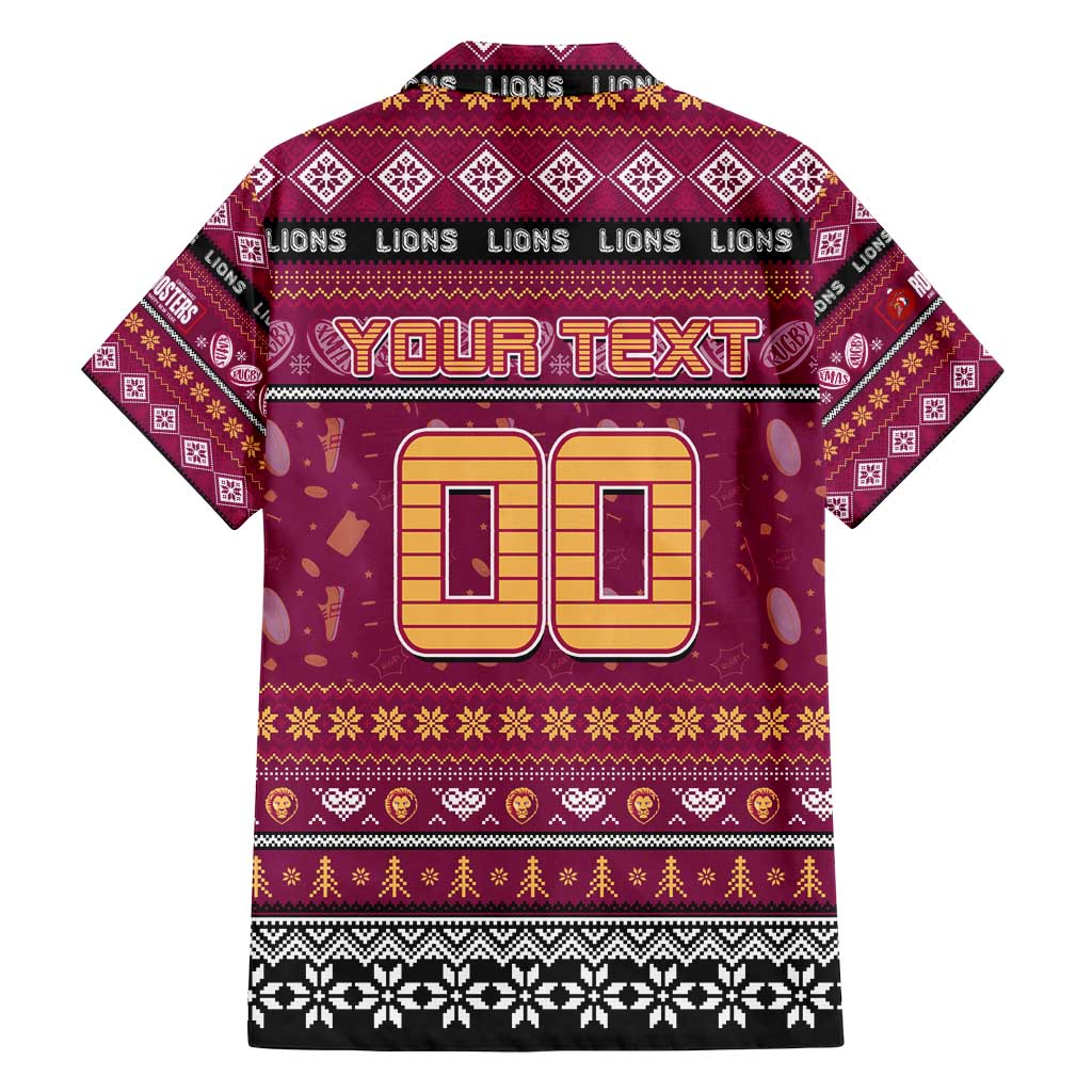 Personalized Lions Rugby Xmas Family Matching Summer Maxi Dress and Hawaiian Shirt Australia AFL Mascot