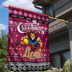 Lions Football Xmas Garden Flag Australia AFL Mascot