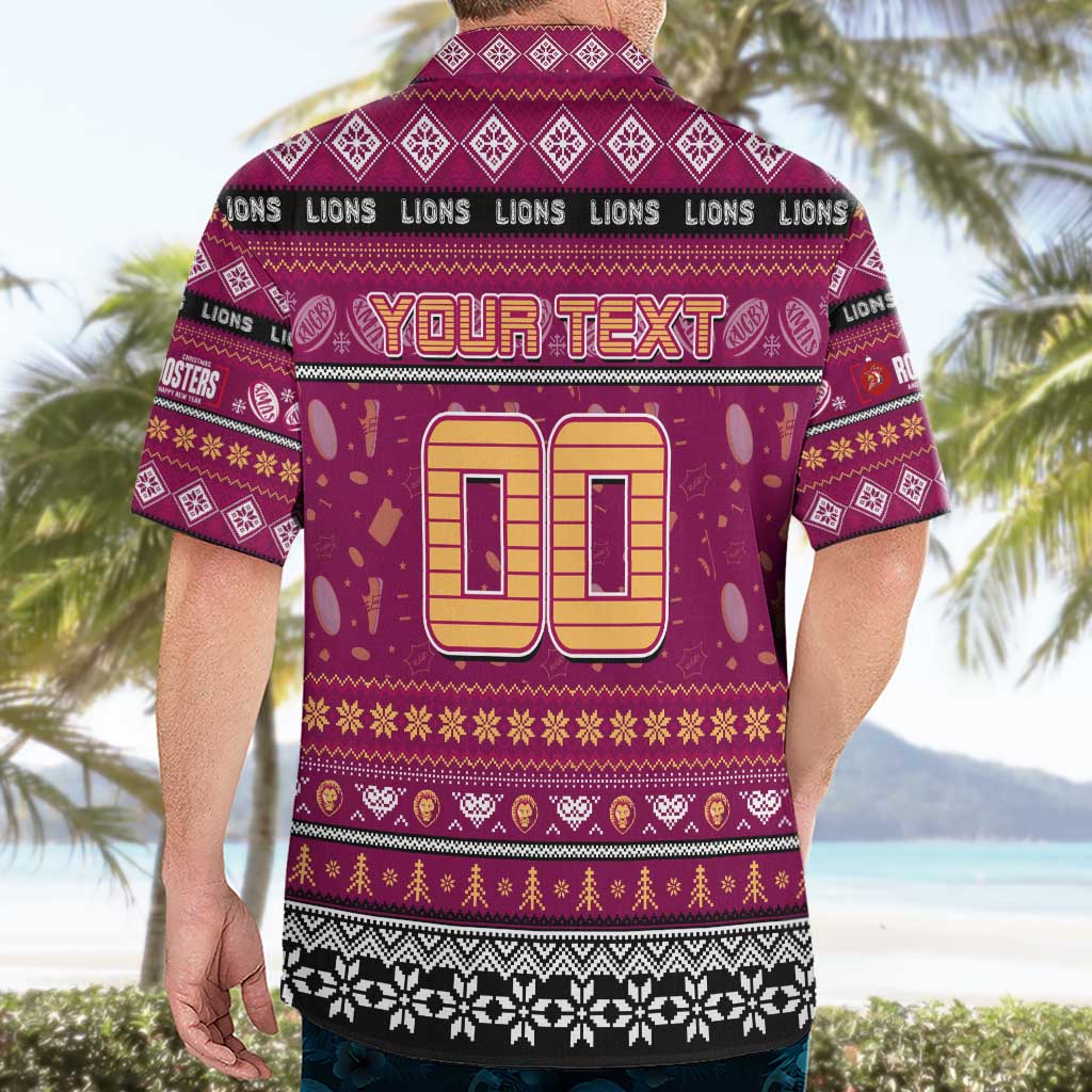 Personalized Lions Rugby Xmas Hawaiian Shirt Australia AFL Mascot