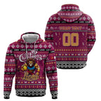 Personalized Lions Rugby Xmas Hoodie Australia AFL Mascot