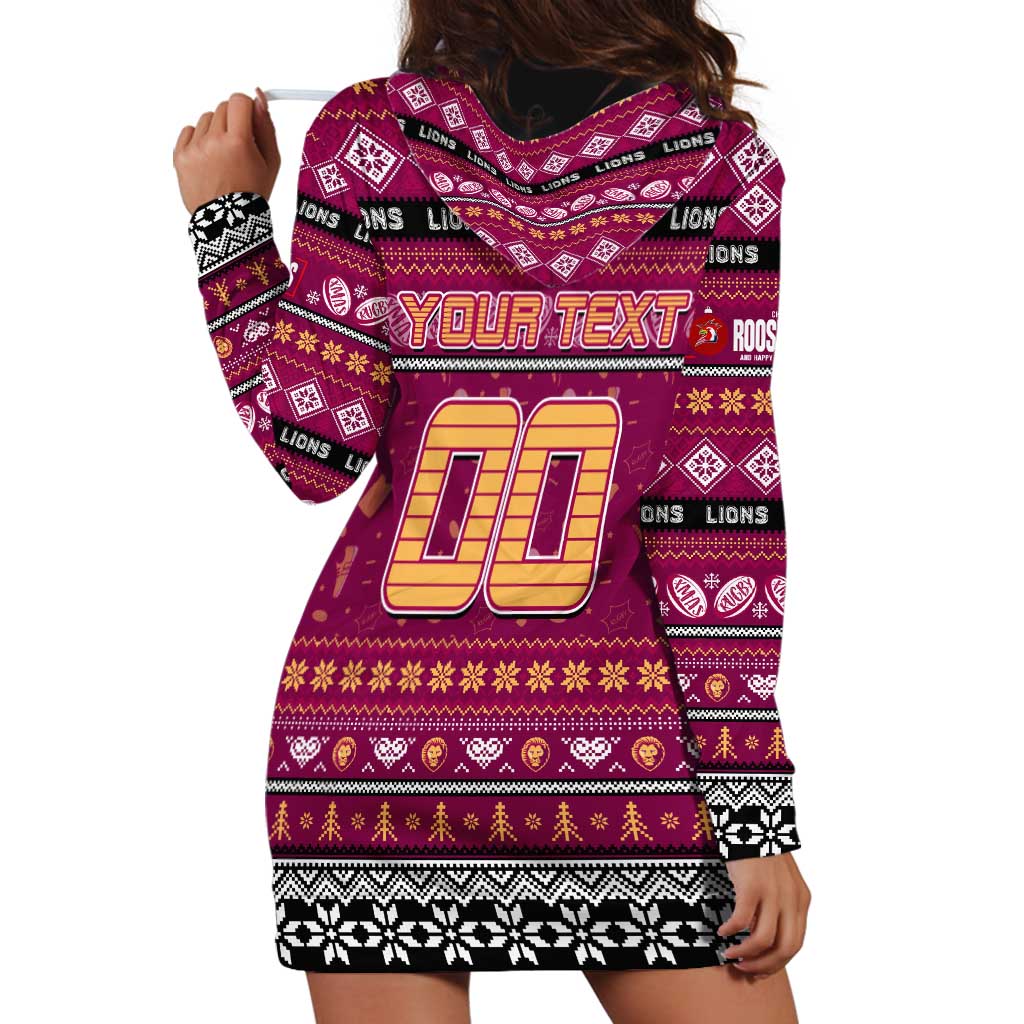 Personalized Lions Rugby Xmas Hoodie Dress Australia AFL Mascot