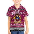 Personalized Lions Rugby Xmas Kid Hawaiian Shirt Australia AFL Mascot