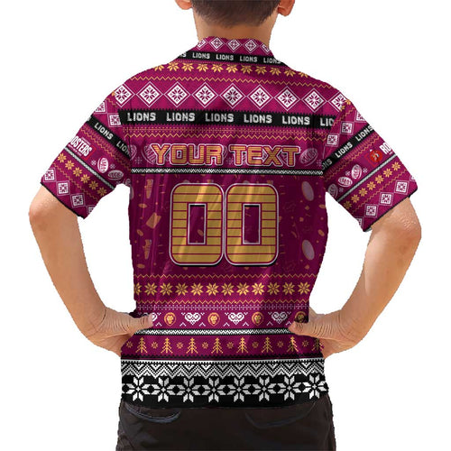 Personalized Lions Rugby Xmas Kid Hawaiian Shirt Australia AFL Mascot