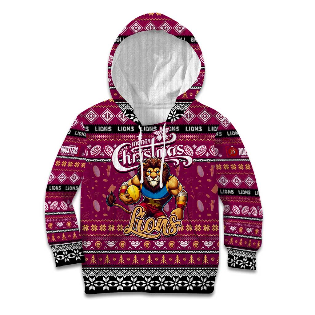 Personalized Lions Rugby Xmas Kid Hoodie Australia AFL Mascot