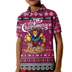 Personalized Lions Rugby Xmas Kid Polo Shirt Australia AFL Mascot