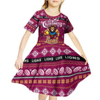 Personalized Lions Rugby Xmas Kid Short Sleeve Dress Australia AFL Mascot