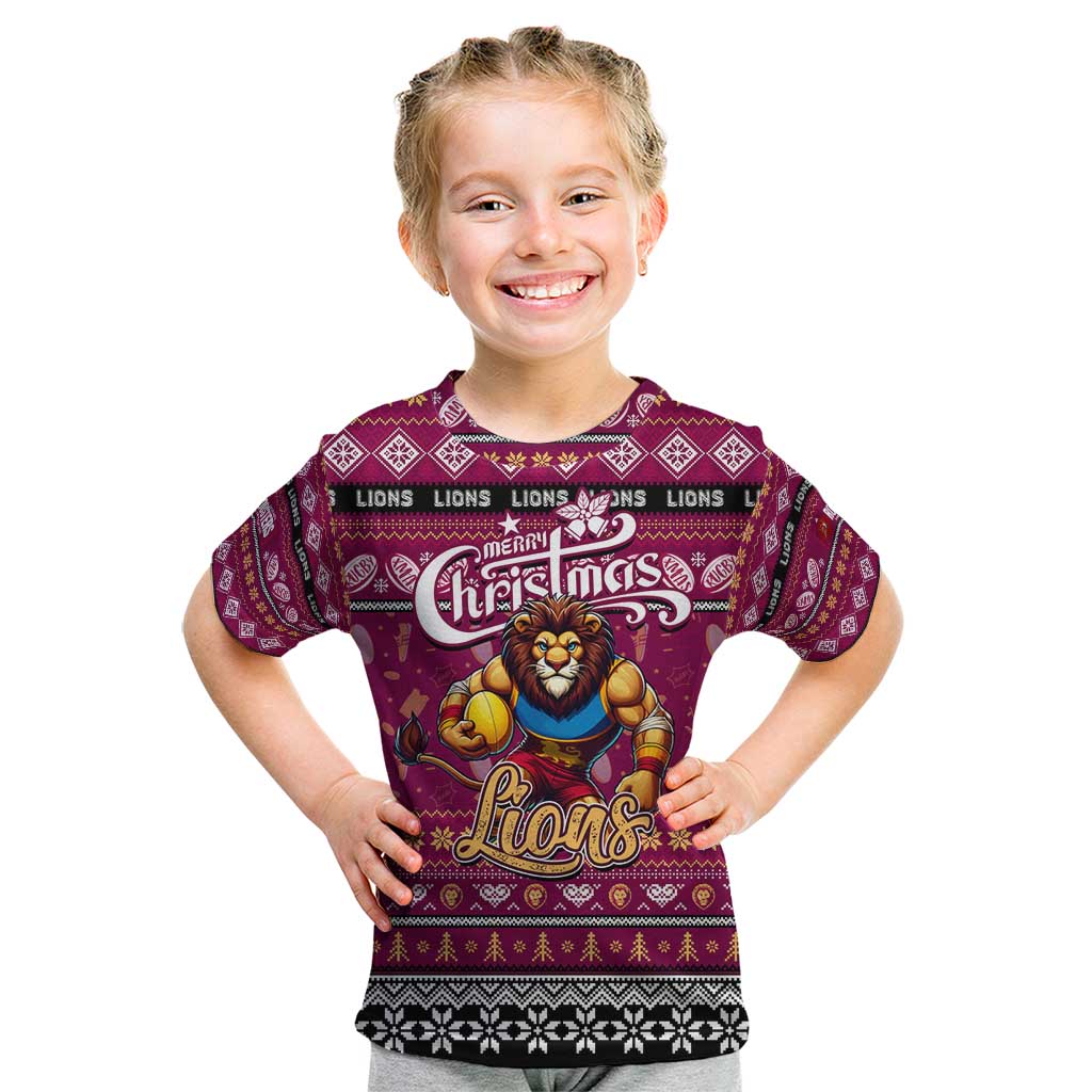 Personalized Lions Rugby Xmas Kid T Shirt Australia AFL Mascot