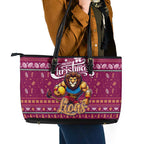 Lions Football Xmas Leather Tote Bag Australia AFL Mascot