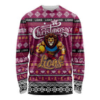 Personalized Lions Rugby Xmas Long Sleeve Shirt Australia AFL Mascot