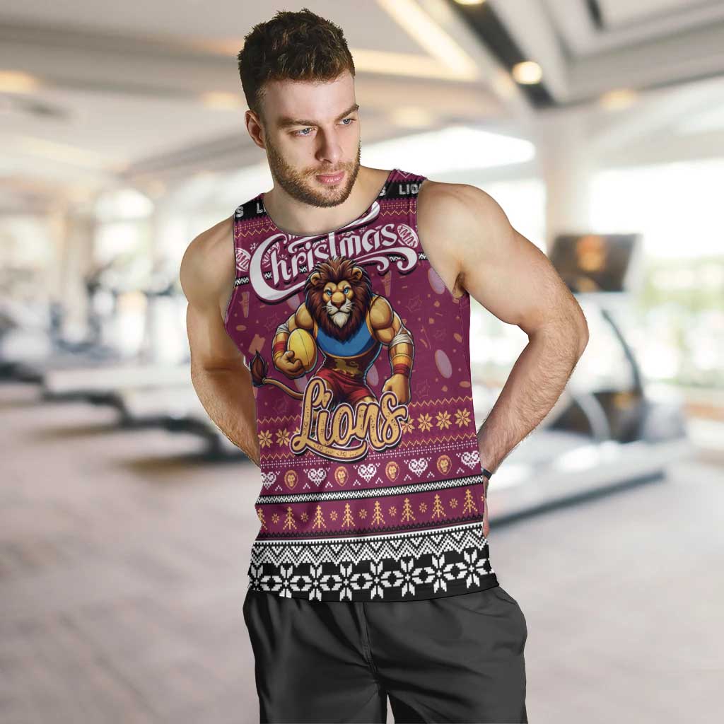 Personalized Lions Rugby Xmas Men Tank Top Australia AFL Mascot