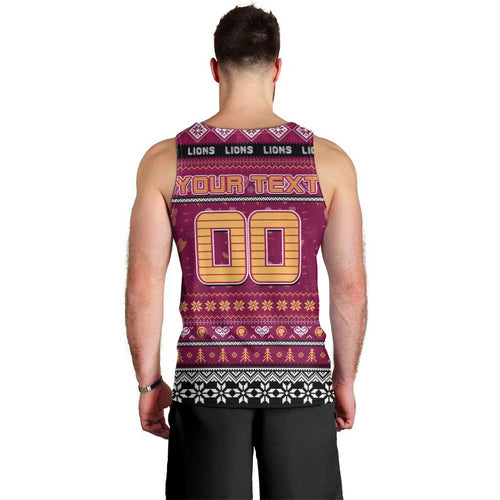 Personalized Lions Rugby Xmas Men Tank Top Australia AFL Mascot