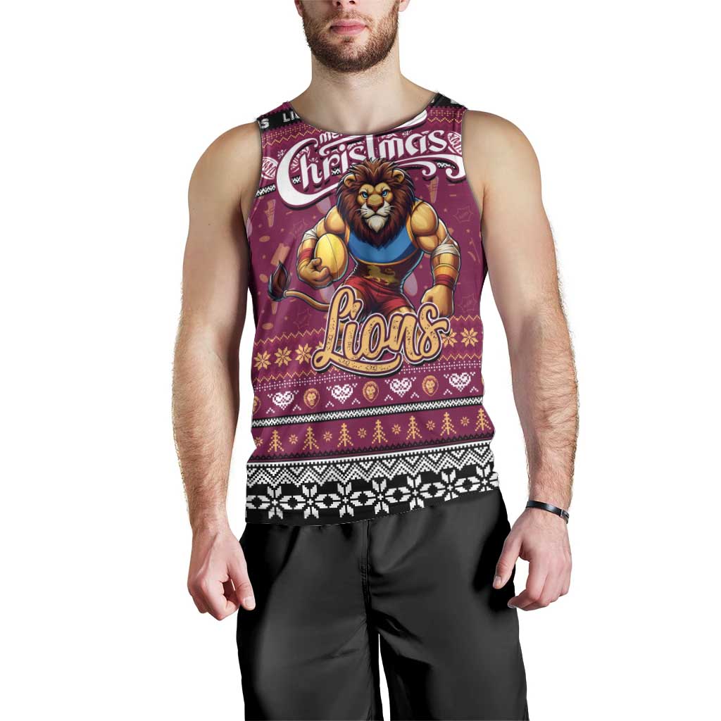 Personalized Lions Rugby Xmas Men Tank Top Australia AFL Mascot