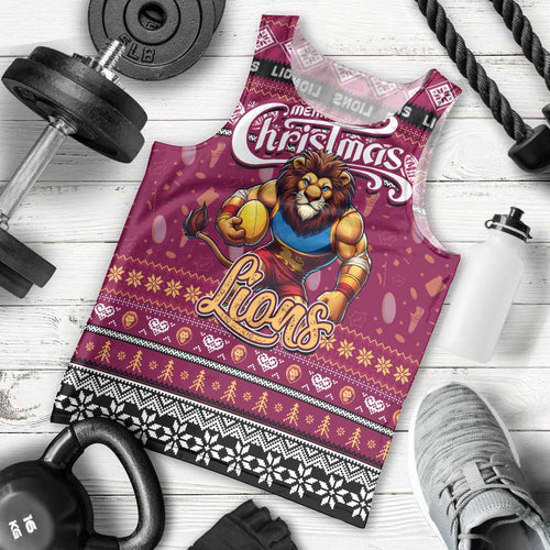 Personalized Lions Rugby Xmas Men Tank Top Australia AFL Mascot