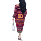 Personalized Lions Rugby Xmas Off The Shoulder Long Sleeve Dress Australia AFL Mascot